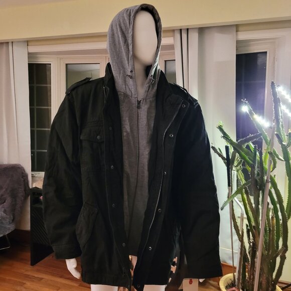 NWT Levi's Men's Washed Cotton Military Jacket with Removable Hood, 4XL - Picture 11 of 13